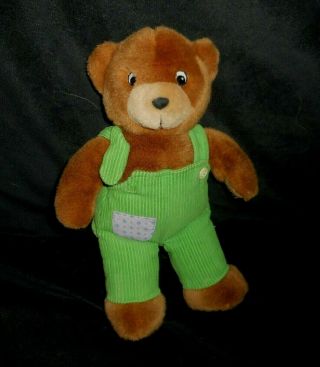 12 " Vintage 1999 Eden Corduroy Brown Teddy Bear Overall Stuffed Animal Plush Toy