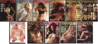 Group Of 11 Vintage Penthouse Magazines 1974