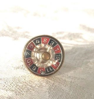Vintage Roulette Wheel Tie Tack Made In Austria