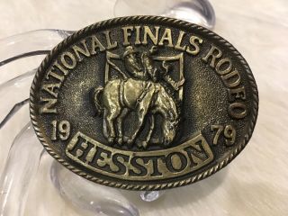 VTG Hesston Western Belt Buckle National Finals Rodeo Fifth Edition Collectors 2