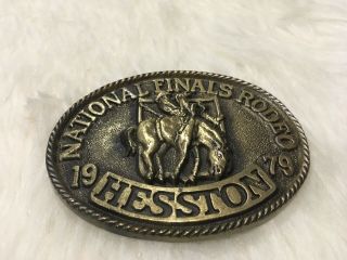 VTG Hesston Western Belt Buckle National Finals Rodeo Fifth Edition Collectors 5