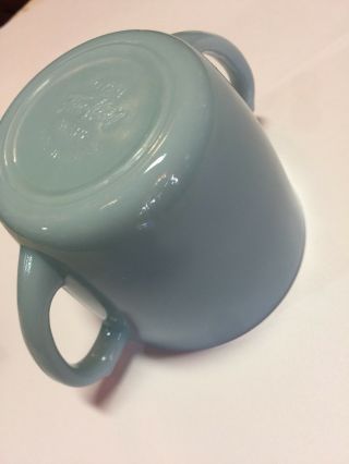 Vintage Fire King Delphite Blue Milk Glass Sugar Bowl 4