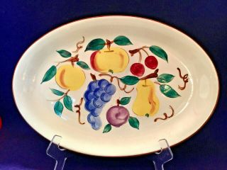 Vintage Stangl Fruit Oval Platter 15 " Hand - Painted Apples Grapes Pears