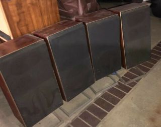 Set Of 4 B&o Bang Olufsen Beovox S75 Type 6313 Speakers With Metal Stands