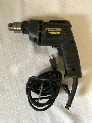 Vintage Black And Decker Professional Corded Drill 3/8” Vsr Hologun Model 1166