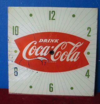 Vintage Pam Clock Advertising Glass Dial Drink Coca Cola
