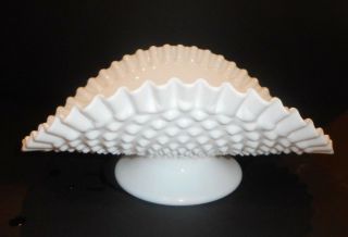 Vintage Fenton Banana Hobnail White Milk Glass Bowl Plate