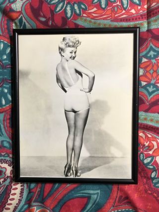Vintage Framed Betty Grable Pinup Swimsuit 8 X 10 Glossy Photo Picture