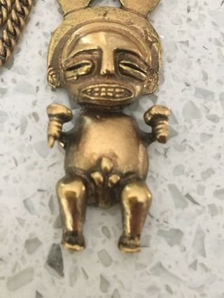 Vintage Gold Aztec Maya Pendant