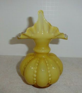 Vintage 1949 Fenton Gold Overlay Beaded Melon Jack in the Pulpit Vase 4