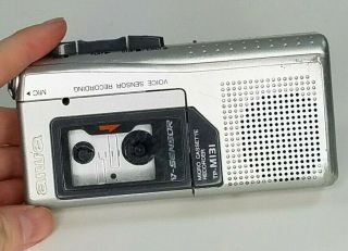 Vintage Aiwa Tp - M131 Micro Cassette Recorder Voice Sensor Recording