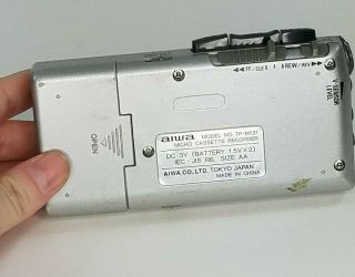 Vintage Aiwa TP - M131 Micro Cassette Recorder Voice Sensor Recording 3