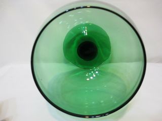 Vintage Italian Glass Empoli Brandy Snifter Pedestal Bowl Vase Green 11 3/4 