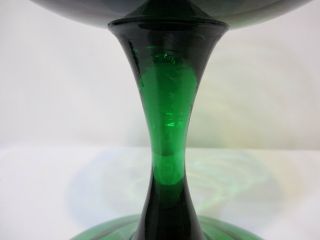 Vintage Italian Glass Empoli Brandy Snifter Pedestal Bowl Vase Green 11 3/4 