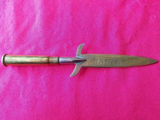 Ww1 Brass Letter Opener France Vintage Collectable Trench Art British Souvenir