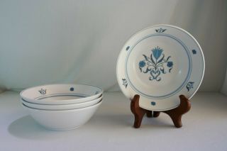 4 Vintage Noritake Progression 6.  5 " China Cereal Ice Cream Bowl Blue Haven Euc