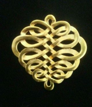 Vintage Mma Metropolitan Museum Of Art Gold Tone Celtic Knot Brooch/pin