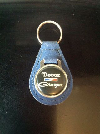Dodge Charger Vintage Leather Keychain Key Chain Ring