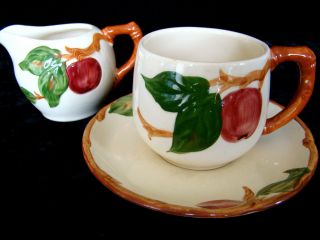 Vintage Franciscan Ware Apple Pattern Creamer Cup Saucer California