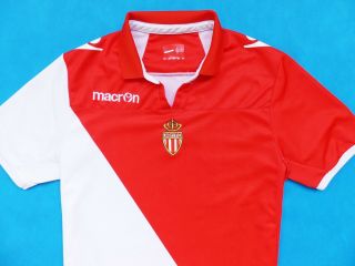 Vintage Shirt Macron As Monaco Fc Home 2013 - 14 Jersey Camiseta Size: L (large)