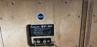 Pair Vintage 1970 Sansui SP - 30 High - Quality 2 - Way Speakers w/Wood Lattice Grills 5