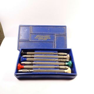 6 Vintage Watch - Craft Watchmakers Balance Screw Cutters Tool,  Box