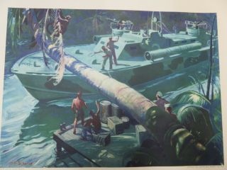 Vintage 1940’s WWII Electric Boat Co.  Green Dragon ' s Lair Poster 2