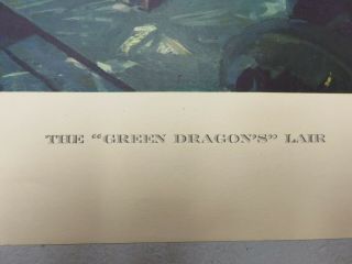 Vintage 1940’s WWII Electric Boat Co.  Green Dragon ' s Lair Poster 3