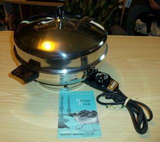 Vintage Farberware 12 " Stainless Steel Electric Buffet Skillet Model 335 - A,  Usa