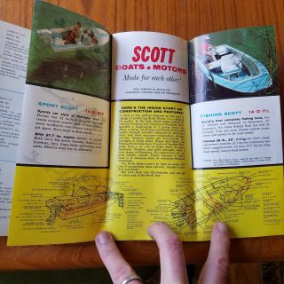 1962 Scott Boat and Motor Sales Brochure Pamphlet Vintage Fold - Out 3