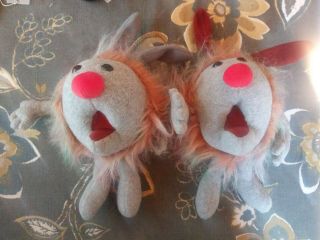 Vintage The Big Comfy Couch Dust Bunnies Fuzzy & Wuzzy 1995 Plush Stuffed