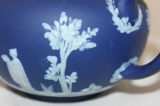 Vintage White on Dark Blue Jasperware Wedgwood Teapot,  England, 8