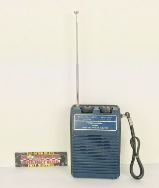 Vintage Realistic Mini Weatheradio Weather Radio Blue Model 12 - 156 -