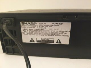 Sharp VCR VHS Player VC - A582U 4 Head Hi - Fi VCR Video VHS Recorder No Remote 6