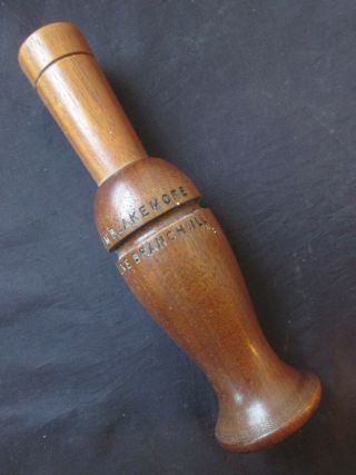Vintage Wood Jim Blakemore Olive Branch.  Il Illinois Wooden Goose Duck Call