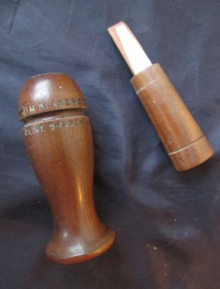 Vintage Wood JIM BLAKEMORE Olive Branch.  IL Illinois wooden Goose DUCK CALL 4