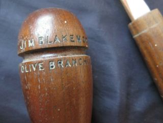 Vintage Wood JIM BLAKEMORE Olive Branch.  IL Illinois wooden Goose DUCK CALL 5