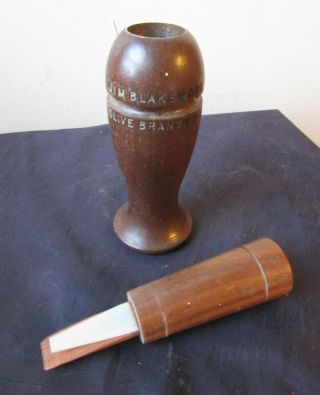 Vintage Wood JIM BLAKEMORE Olive Branch.  IL Illinois wooden Goose DUCK CALL 7