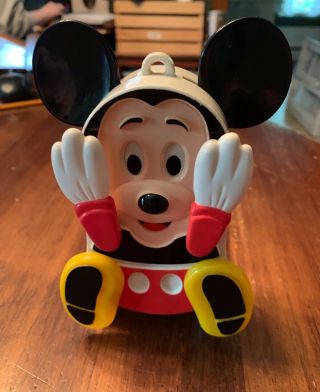 Vintage Mickey Mouse Illco Musical Wind Up Peek - A - Boo Toy