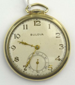 Vintage Bulova 17ae 15 Jewel 16 Lignes Pocket Watch - Mb - 16