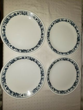 Set Of 4 Vintage Corelle Old Town Blue Onion 8 " Salad Plates