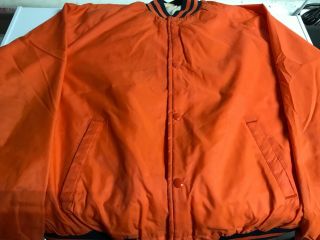 Chalk Line Illinois Jacket Windbreaker Button Snap Mens Xl Orange Vintage 80s