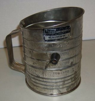 Vintage Leigh Bromwell Flour Sifter 40 - 5 Cup Michigan City,  Indiana