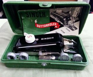 Vintage Singer Buttonholer Kit Sewing Machine Attachment Made In Usa