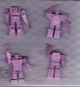 Transformers G1 Vintage Purple Rubber 1.  75 Inch Tall Robots Set Of 4 Figures