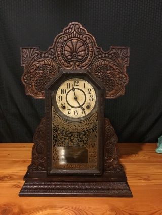 Vintage Ginger Bread Mantle Clock Made By The E Ingram Company