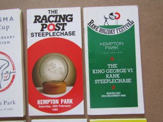 10 x Vintage Kempton Horse Racing Programmes / Racecards from the 1980/90s 3