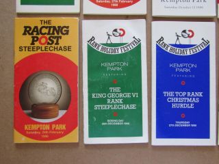10 x Vintage Kempton Horse Racing Programmes / Racecards from the 1980/90s 4