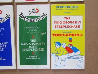 10 x Vintage Kempton Horse Racing Programmes / Racecards from the 1980/90s 5
