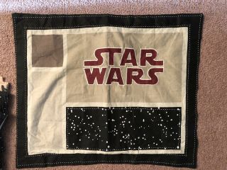 Vtg 1997 Star Wars Beige Twin Bed Sheets Fitted Flat Sheet 2 Pillow Cases Sham